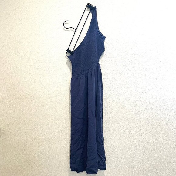 Anrabess Blue Smocked Top One Shoulder Cut Out Dress S - Picture 1 of 4